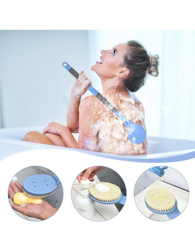 Esfregador de Espalda Antideslizante BTideas 55 cm Azul