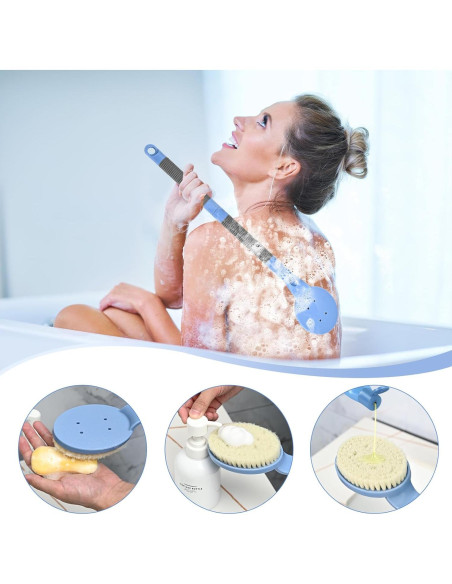 Esfregador de Espalda Antideslizante BTideas 55 cm Azul