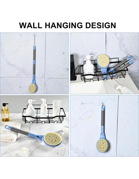 Esfregador de Espalda Antideslizante BTideas 55 cm Azul