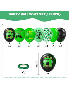 Globos de Confeti Verde y Negro 30pcs FEYG 12 Pulgadas 2