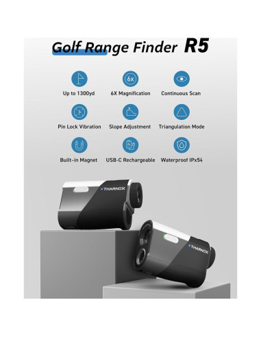 Buscador de Rango de Golf THARNOX 1300m Compacto USB-C