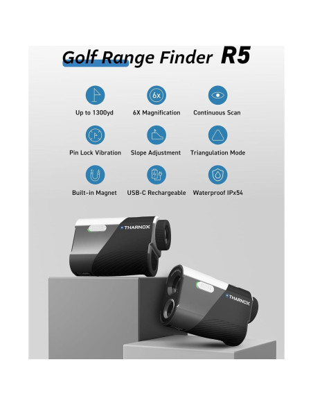 Buscador de Rango de Golf THARNOX 1300m Compacto USB-C
