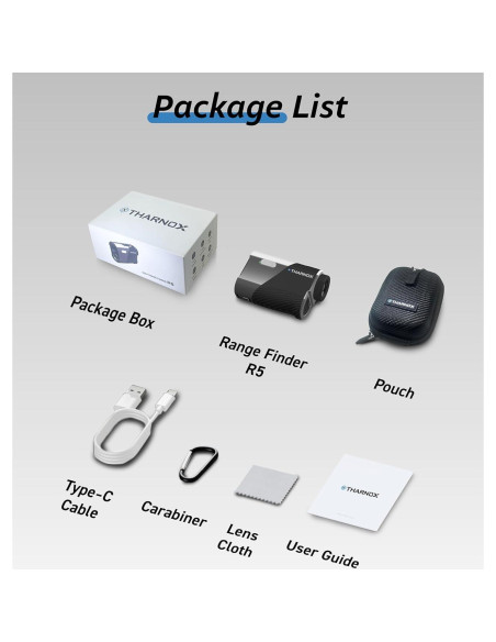 Buscador de Rango de Golf THARNOX 1300m Compacto USB-C