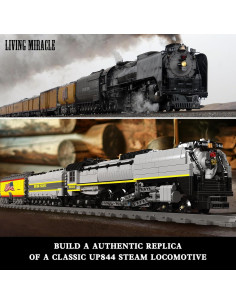 Mould King Kit Tren Locomotora Vapor UP844 3357 PCS LED 2