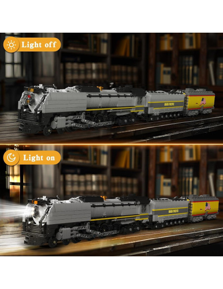 Mould King Kit Tren Locomotora Vapor UP844 3357 PCS LED