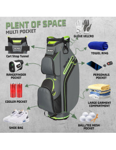 Bolsa de Golf para Carro Beutyal con 15 Compartimentos y Enfriador 2