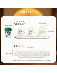 Juego de Suministros para Altar Budista ARBTOTCE - Cerámica Blanca 2