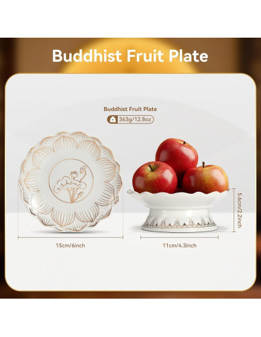 Juego de Suministros para Altar Budista ARBTOTCE - Cerámica Blanca