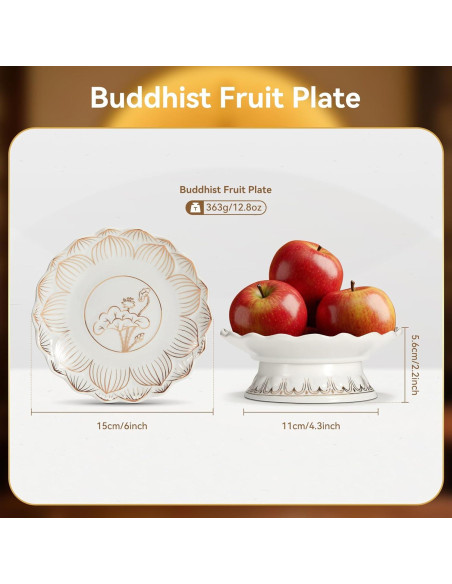 Juego de Suministros para Altar Budista ARBTOTCE - Cerámica Blanca