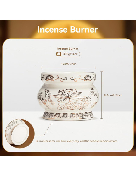 Juego de Suministros para Altar Budista ARBTOTCE - Cerámica Blanca