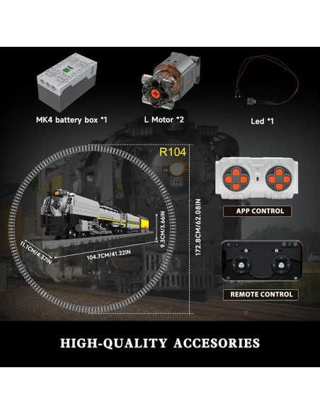 Mould King Kit Tren Locomotora Vapor UP844 3357 PCS LED