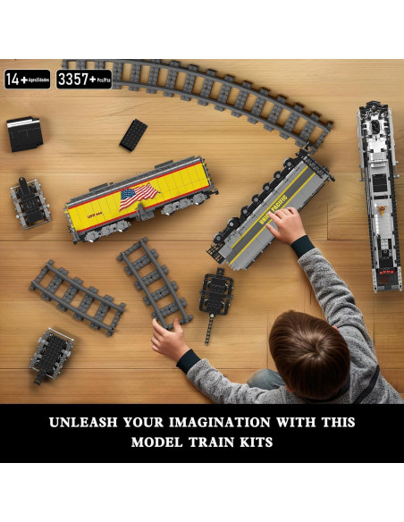 Mould King Kit Tren Locomotora Vapor UP844 3357 PCS LED