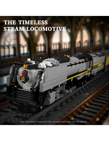 Mould King Kit Tren Locomotora Vapor UP844 3357 PCS LED