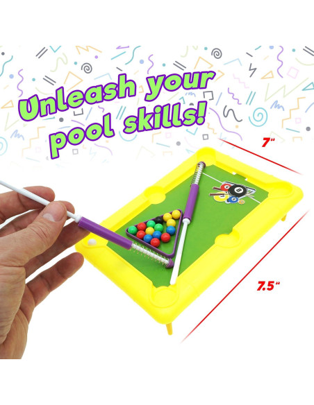 Juego de Mesa de Billar Mini JA-RU 30 cm con Queues y Bolas