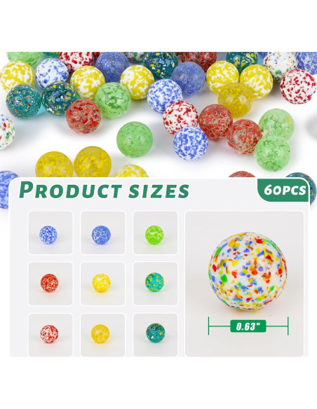 Canicas de vidrio 60PCS 3 Nutrias para juegos y manualidades