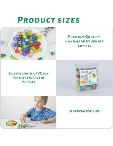 Canicas de vidrio 60PCS 3 Nutrias para juegos y manualidades