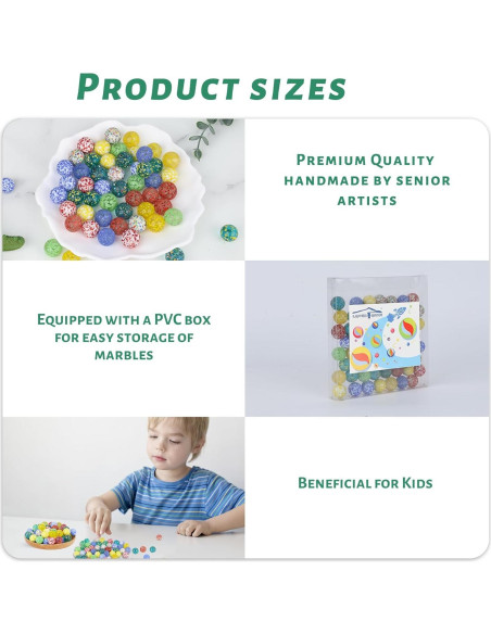 Canicas de vidrio 60PCS 3 Nutrias para juegos y manualidades