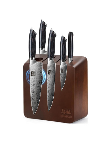 Set de Cuchillos de Cocina Shan Zu 3 Piezas con Bloque Magnético