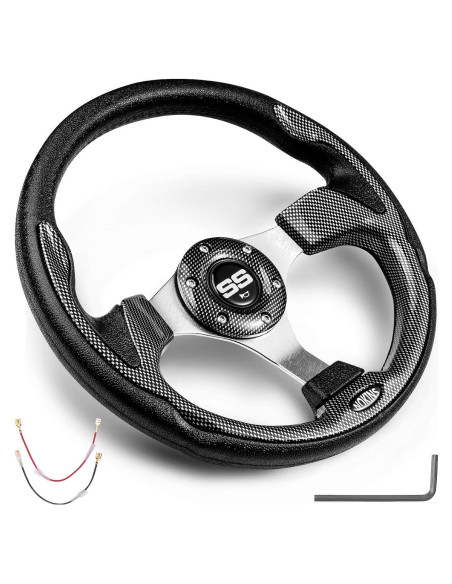 Volante Universal NOKINS 12.5" para Carro de Golf Fibra Carbono