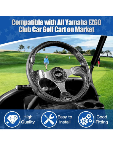 Volante Universal NOKINS 12.5" para Carro de Golf Fibra Carbono