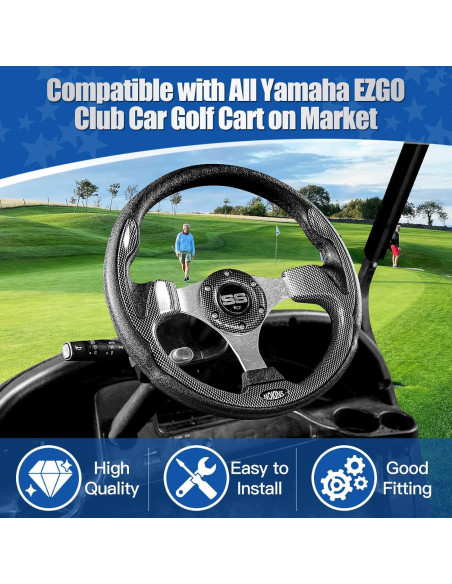 Volante Universal NOKINS 12.5" para Carro de Golf Fibra Carbono