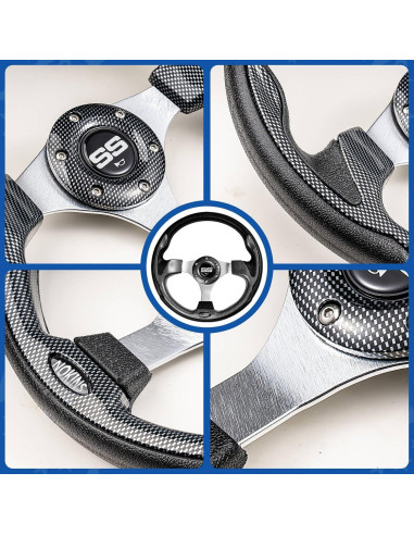 Volante Universal NOKINS 12.5" para Carro de Golf Fibra Carbono