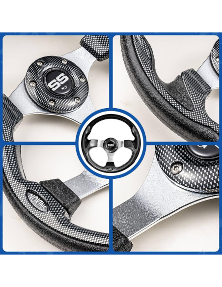 Volante Universal NOKINS 12.5" para Carro de Golf Fibra Carbono