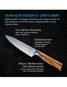 Cuchillo de Chef Messermeister Oliva Elite 15.24 cm Acero Alemán 2