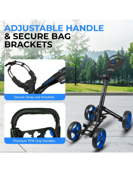 Carrito de Golf SereneLife SLGZ36.6 Plegable Aluminio 4 Ruedas