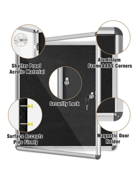 Tablero de Anuncios Cerrado Mifuro 71x66 cm con Cerradura