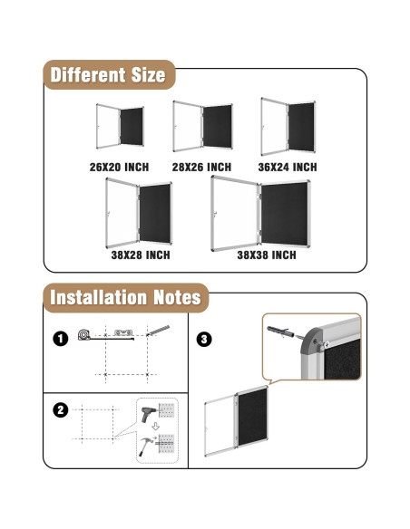 Tablero de Anuncios Cerrado Mifuro 71x66 cm con Cerradura