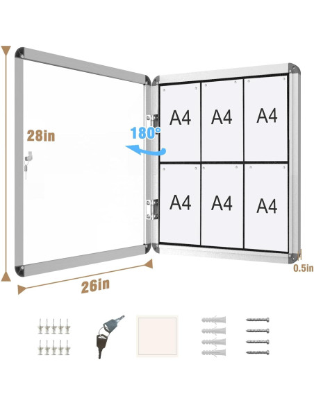 Tablero de Anuncios Cerrado Mifuro 71x66 cm con Cerradura