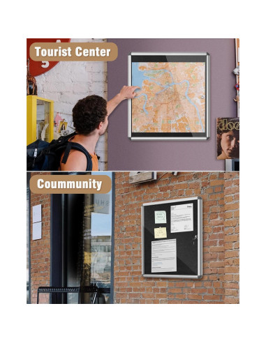 Tablero de Anuncios Cerrado Mifuro 71x66 cm con Cerradura