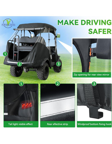 Cubierta de Enclosure Panglong para Carro de Golf 4 Pasajeros
