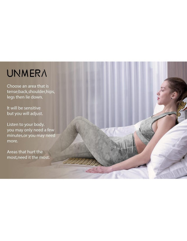 Juego de Esteras y Almohadas de Acupresión UNMERA XL Lino Natural