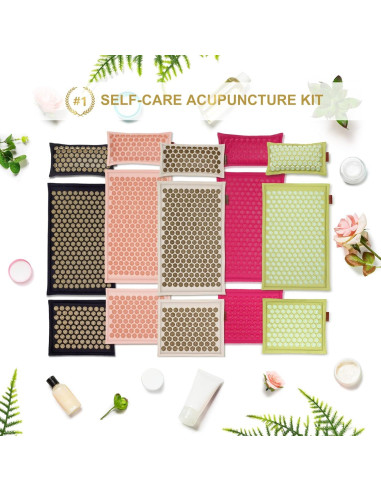 Juego de Esteras y Almohadas de Acupresión UNMERA XL Lino Natural