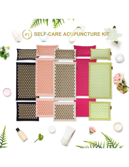 Juego de Esteras y Almohadas de Acupresión UNMERA XL Lino Natural