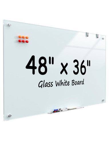 Pizarra de Vidrio Magnética MaxGear 122x91 cm con Accesorios