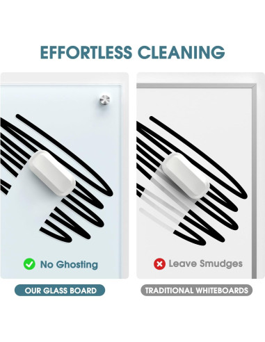 Pizarra de Vidrio Magnética MaxGear 122x91 cm con Accesorios