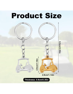 2 Llaveros de Carrito de Golf Gosknor - Aleación de Zinc Brillante 2