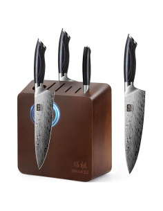 Cuchillo de Chef SHAN ZU 20 cm Acero en Polvo + Bloque Magnético