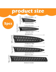 Funda para cuchillos de cocina HJZHII - 5 piezas, 10" a 3.5" 2