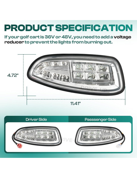 Kit de Faros LED Drive-up para Carritos de Golf EZGO RXV 2008-2015