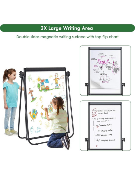 Soporte de Pizarra Blanca Doble Cara WEYOUNG 71.1x101.6 cm Ajustable