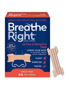 Tiras Nasales Breathe Right Fuerza Extra 44ct Alivio Congestión