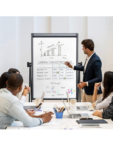 Soporte de Pizarra Blanca Doble Cara WEYOUNG 71.1x101.6 cm Ajustable