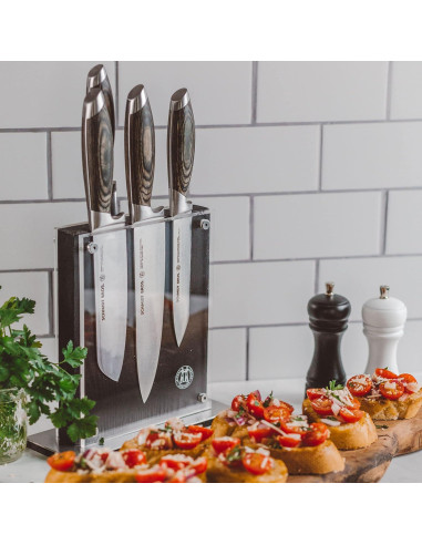 Bloque Magnético de Cuchillos Schmidt Brothers Acacia 8-10 Utensilios