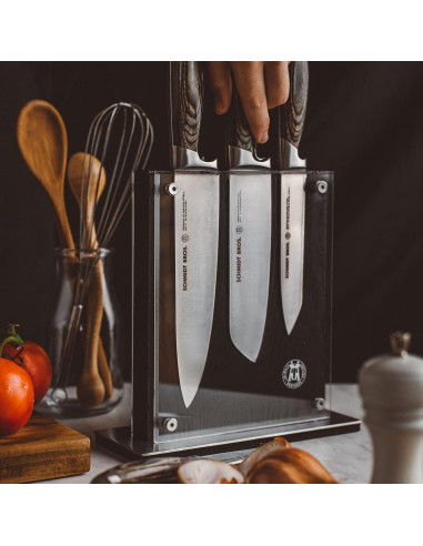 Bloque Magnético de Cuchillos Schmidt Brothers Acacia 8-10 Utensilios