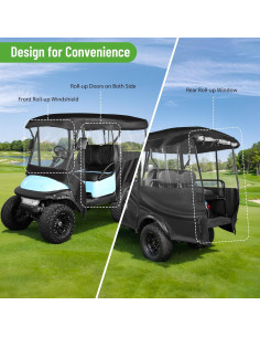 Cubierta para Carro de Golf 10L0L 4 Pasajeros Impermeable 600D 2