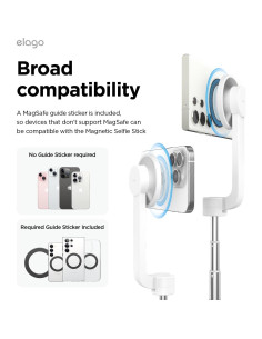 Palo de Selfie Magnético elago EMSSTICK-WH Blanco, Extensible 30.48 cm 2